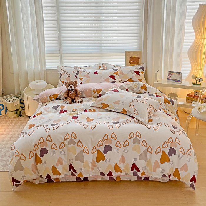 纽缦家纺 2025新款全棉纯棉斜纹印花四件套 恋爱满屋