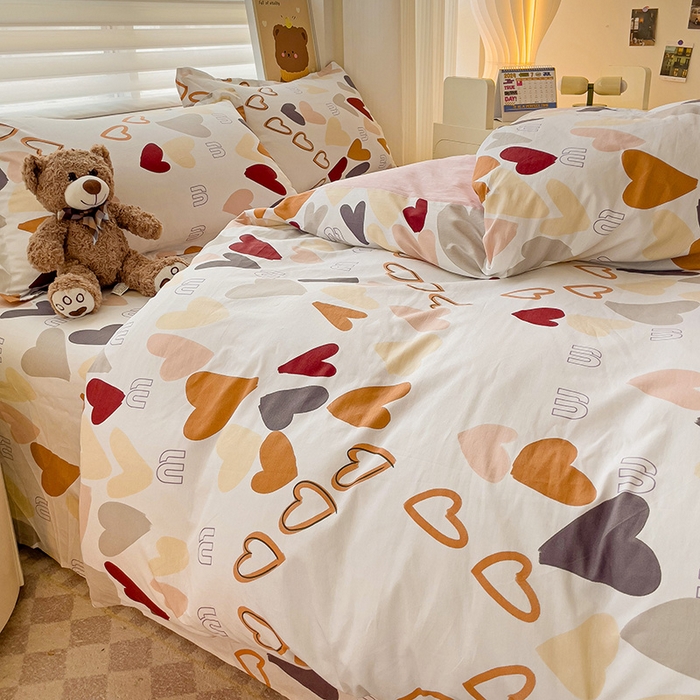 91家纺网 家纺一手货源 找家纺 纽缦家纺 2025新款全棉纯棉斜纹印花四件套 恋爱满屋