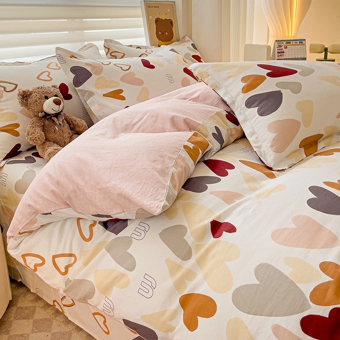 91家纺网 家纺一手货源 找家纺 纽缦家纺 2025新款全棉纯棉斜纹印花四件套 恋爱满屋