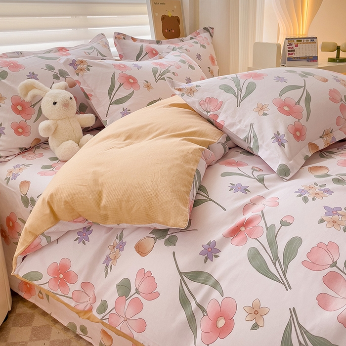 91家纺网 家纺一手货源 找家纺 纽缦家纺 2025新款全棉纯棉斜纹印花四件套 梦若