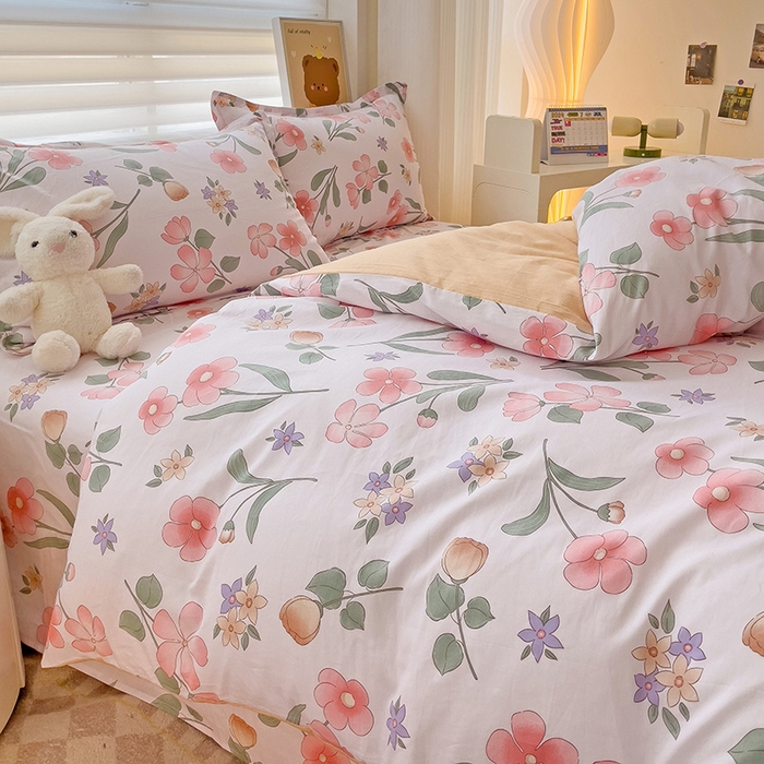 91家纺网 家纺一手货源 找家纺 纽缦家纺 2025新款全棉纯棉斜纹印花四件套 梦若