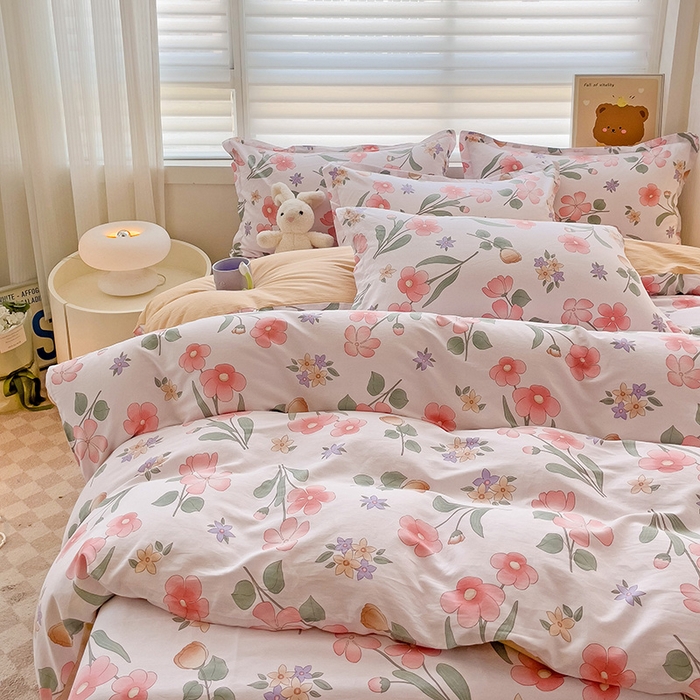 91家纺网 家纺一手货源 找家纺 纽缦家纺 2025新款全棉纯棉斜纹印花四件套 梦若