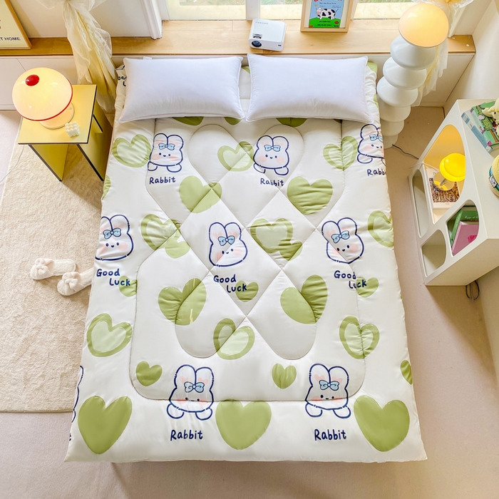 91家纺网 家纺一手货源 找家纺 缦卡琳家纺 2025新款活性生态棉纤维床垫 爱尚兔