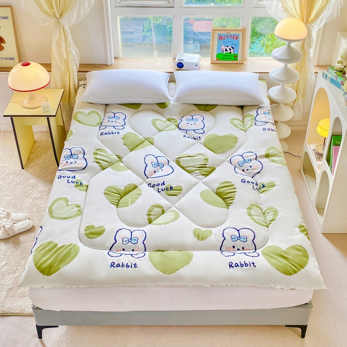 91家纺网 家纺一手货源 找家纺 缦卡琳家纺 2025新款活性生态棉纤维床垫 爱尚兔