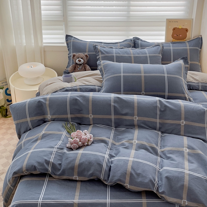 91家纺网 家纺一手货源 找家纺 纽缦家纺 2025新款全棉纯棉斜纹印花四件套 米拉