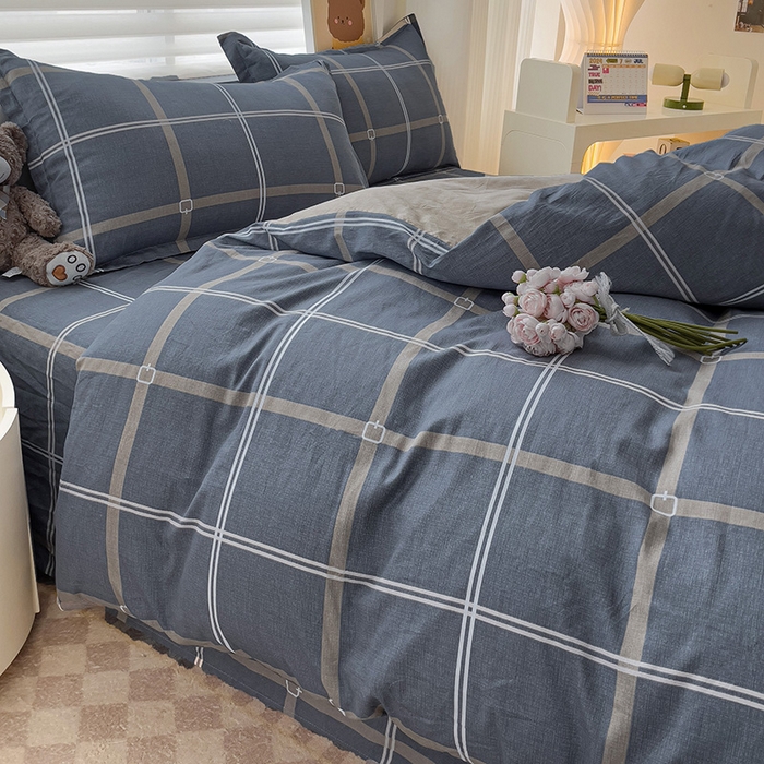 91家纺网 家纺一手货源 找家纺 纽缦家纺 2025新款全棉纯棉斜纹印花四件套 米拉