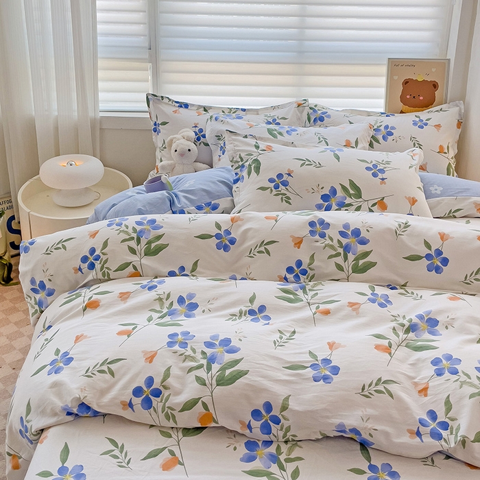 91家纺网 家纺一手货源 找家纺 纽缦家纺 2025新款全棉纯棉斜纹印花四件套 清梦