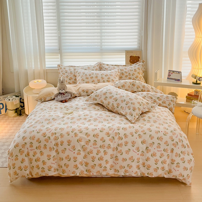 纽缦家纺 2025新款全棉纯棉斜纹印花四件套 夏遇