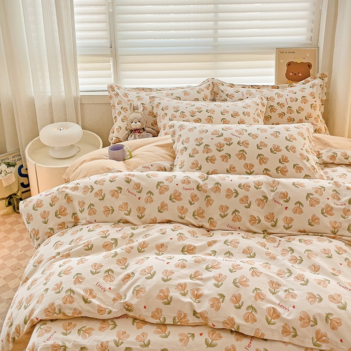 91家纺网 家纺一手货源 找家纺 纽缦家纺 2025新款全棉纯棉斜纹印花四件套 夏遇