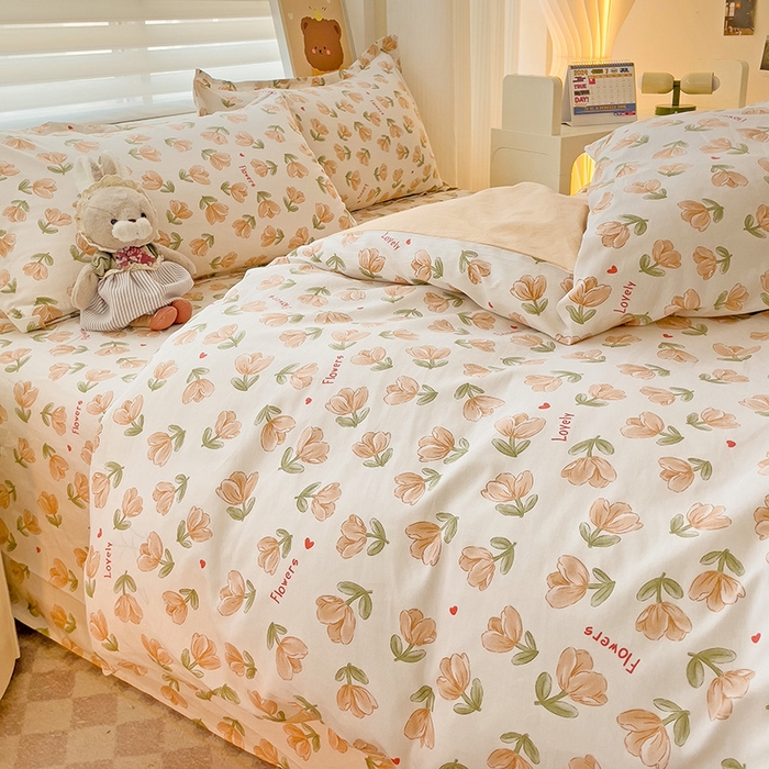 91家纺网 家纺一手货源 找家纺 纽缦家纺 2025新款全棉纯棉斜纹印花四件套 夏遇