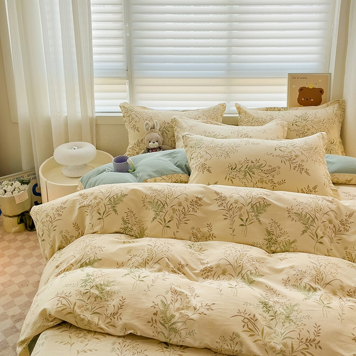 91家纺网 家纺一手货源 找家纺 纽缦家纺 2025新款全棉纯棉斜纹印花四件套 仙草悠悠