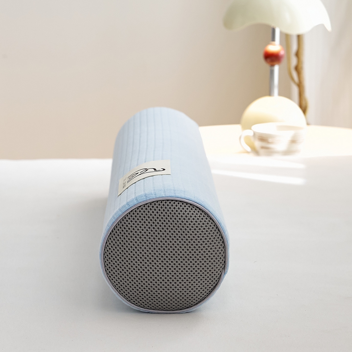 91家纺网 家纺一手货源 找家纺 鼎盛乳胶 2025新款多功能条纹乳胶圆柱枕枕头腰枕 亲肤棉蓝 60x12cm/只