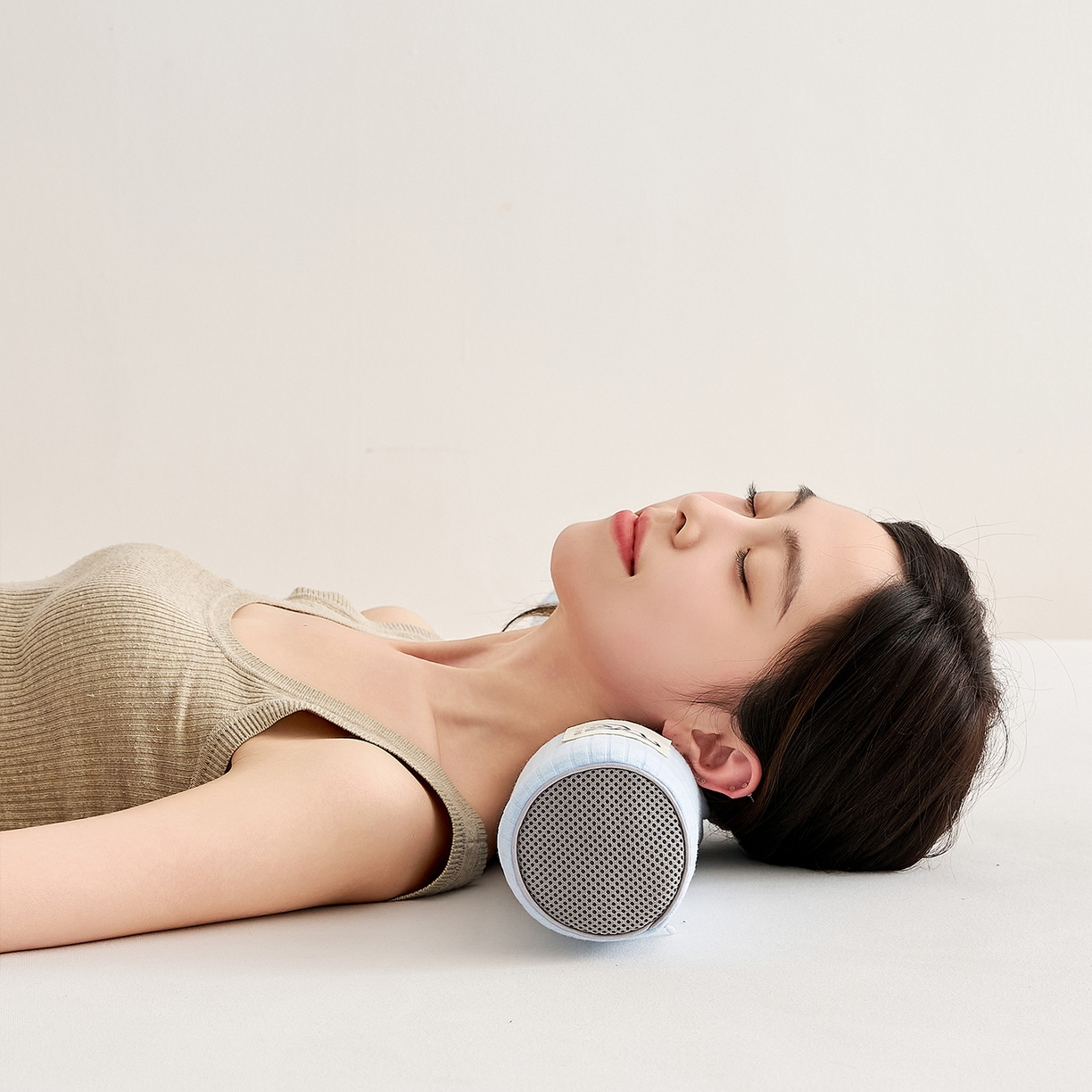 91家纺网 家纺一手货源 找家纺 鼎盛乳胶 2025新款多功能条纹乳胶圆柱枕枕头腰枕 亲肤棉蓝 50x10cm/只