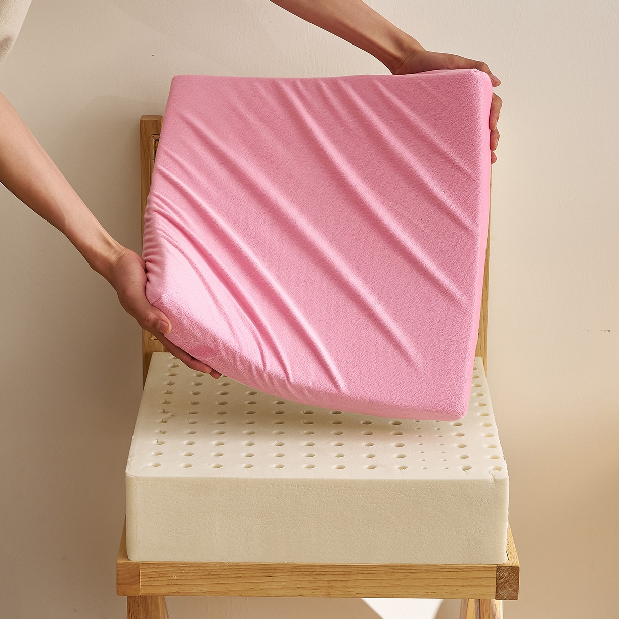 鼎盛乳胶 2025新款天鹅绒乳胶坐垫（特殊尺寸可定制） 天鹅绒粉