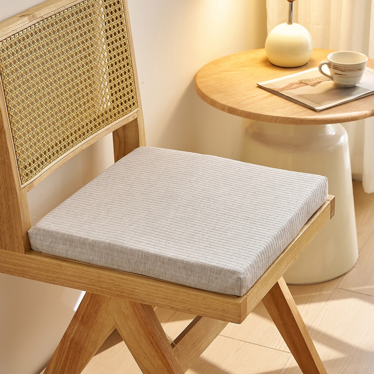 91家纺网 家纺一手货源 找家纺 鼎盛乳胶 2025新款亲肤棉乳胶坐垫（特殊尺寸可定制） 亲肤棉浅灰