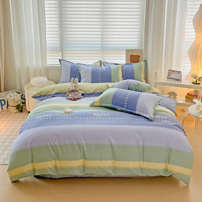 纽缦家纺 2025新款全棉纯棉斜纹印花四件套 星闪亮