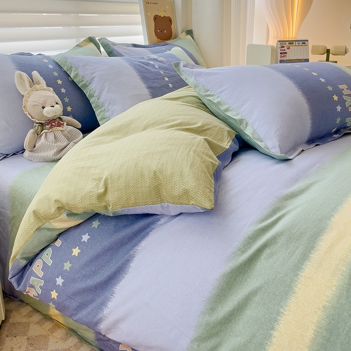 91家纺网 家纺一手货源 找家纺 纽缦家纺 2025新款全棉纯棉斜纹印花四件套 星闪亮