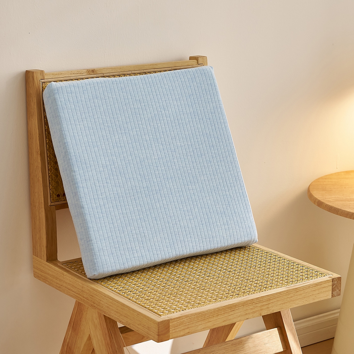 91家纺网 家纺一手货源 找家纺 鼎盛乳胶 2025新款亲肤棉乳胶坐垫（特殊尺寸可定制） 亲肤棉浅蓝