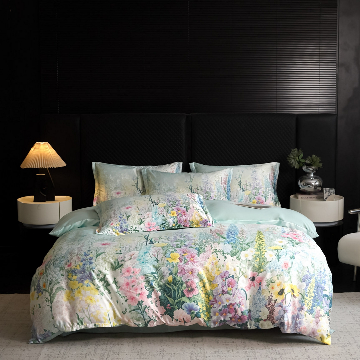 莱欧纳家纺 2025新款轻奢提花印花四件套 浪漫薰衣草-绿