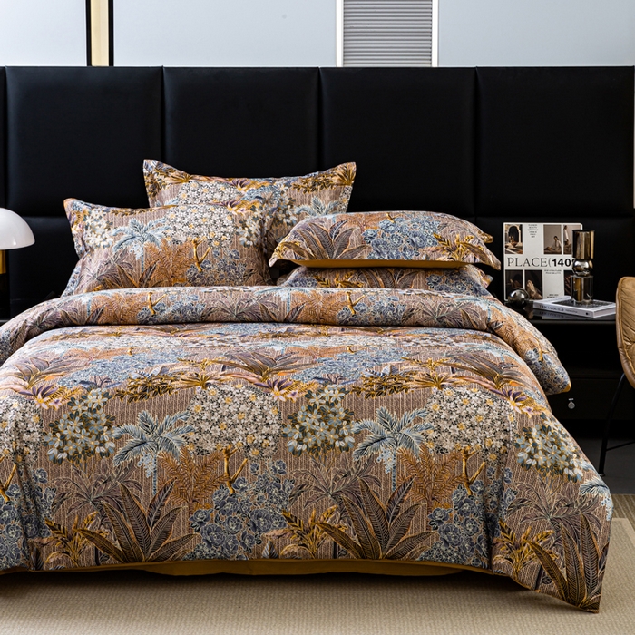 91家纺网 家纺一手货源 找家纺 莱欧纳家纺 2025新款轻奢提花印花四件套 星火斑斓