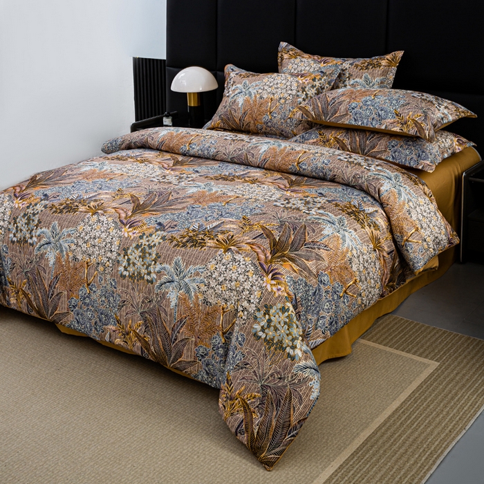 91家纺网 家纺一手货源 找家纺 莱欧纳家纺 2025新款轻奢提花印花四件套 星火斑斓