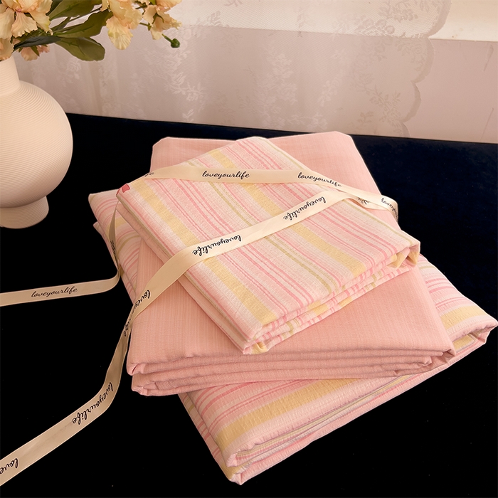 91家纺网 家纺一手货源 找家纺 （总）优品阁 2025新款云感皱皱纱四件套