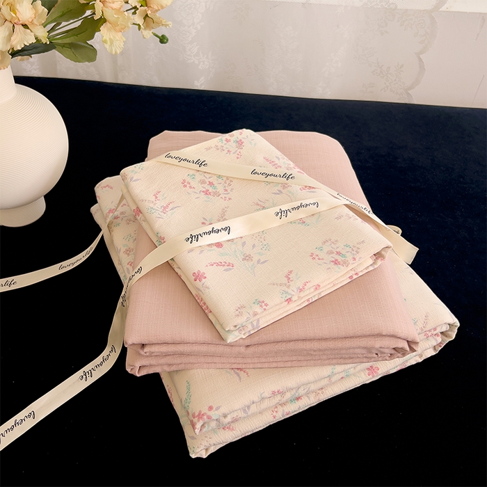 91家纺网 家纺一手货源 找家纺 （总）优品阁 2025新款云感皱皱纱四件套