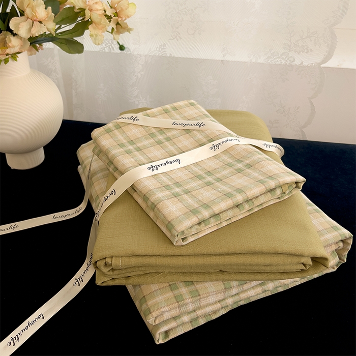 91家纺网 家纺一手货源 找家纺 （总）优品阁 2025新款云感皱皱纱四件套