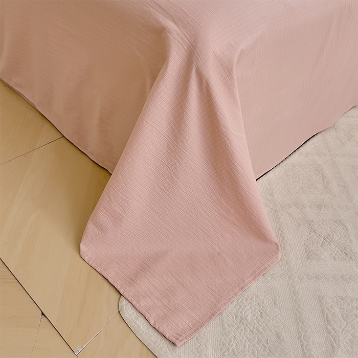 91家纺网 家纺一手货源 找家纺 优品阁 2025新款云感皱皱纱四件套  花田错