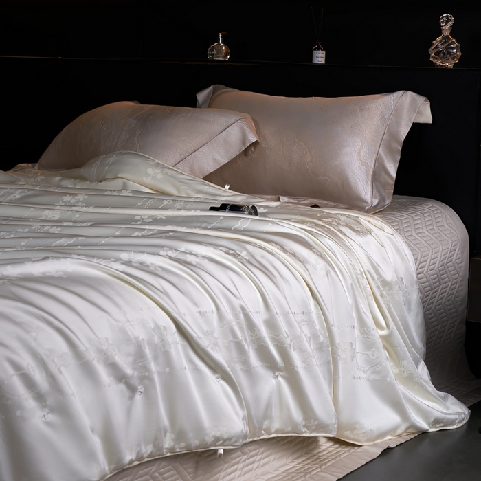 91家纺网 家纺一手货源 找家纺 朴罗 （ 原岚图） 2025新款天然有机蚕丝被被子被芯 白色