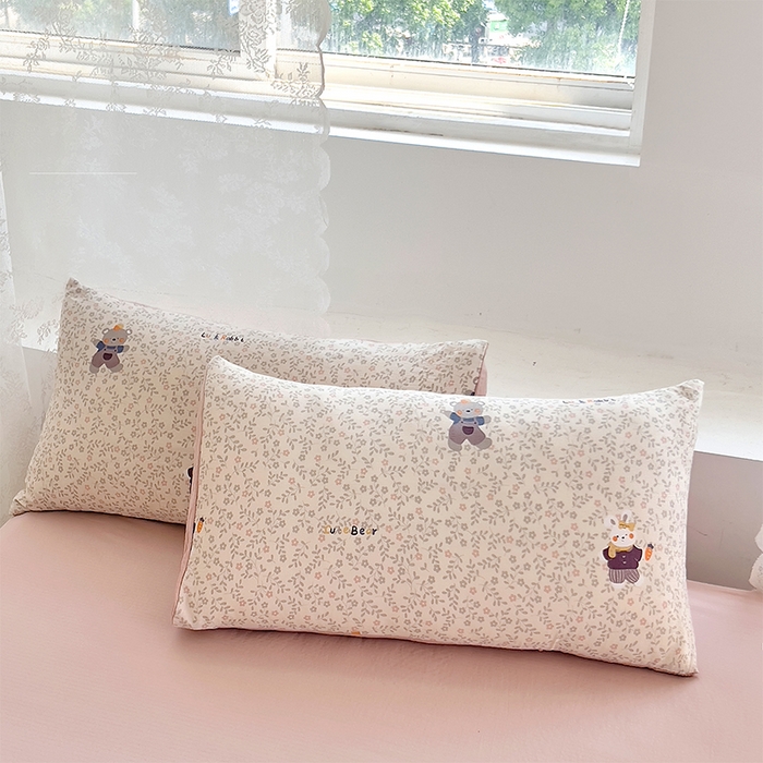 91家纺网 家纺一手货源 找家纺 优品阁 2025新款云感皱皱纱四件套 快乐小熊