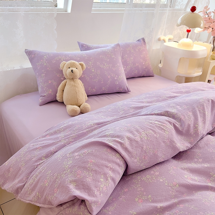 91家纺网 家纺一手货源 找家纺 优品阁 2025新款云感皱皱纱四件套 梦华录