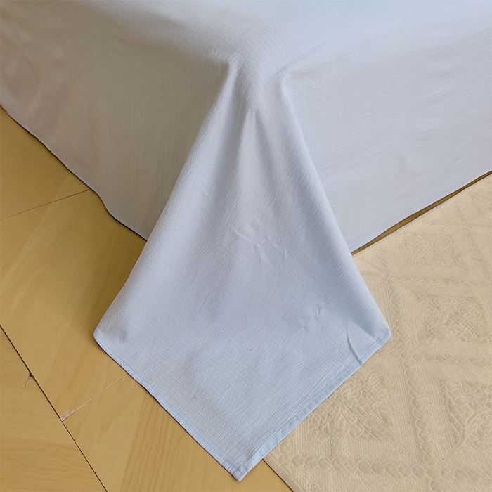 91家纺网 家纺一手货源 找家纺 优品阁 2025新款云感皱皱纱四件套 小猫时光-蓝