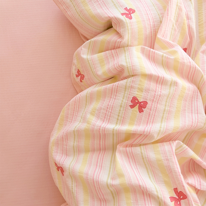 91家纺网 家纺一手货源 找家纺 优品阁 2025新款云感皱皱纱四件套 蝶舞