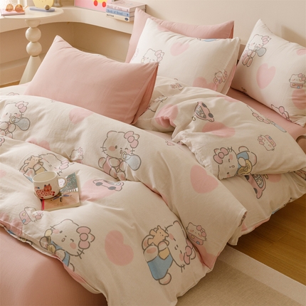 91家纺网 家纺一手货源 找家纺 （总）瑞米家居 2025新款A类全棉儿童双层纱四件套