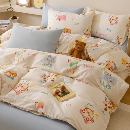 91家纺网 家纺一手货源 找家纺 （总）瑞米家居 2025新款A类全棉儿童双层纱四件套