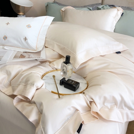 乐美家纺 2025新款A类100支—简爱系列埋线工艺四件套 奶昔白