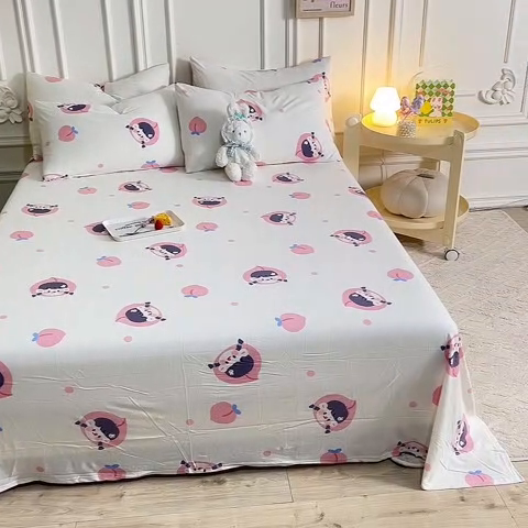 91家纺网 家纺一手货源 找家纺 （总）甜之梦 2025新款针织棉印花单品床单（定制任何尺寸）