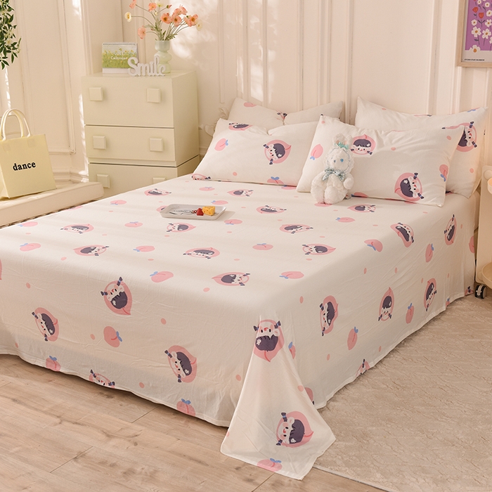 91家纺网 家纺一手货源 找家纺 （总）甜之梦 2025新款针织棉印花单品床单（定制任何尺寸）