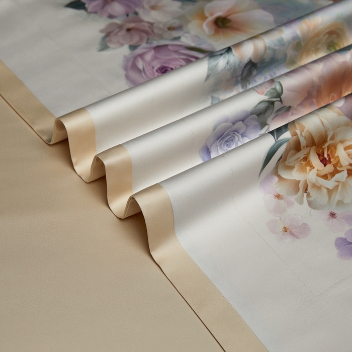 91家纺网 家纺一手货源 找家纺 米多多 2025新款新疆长绒棉数码印花四件套-暗香 暗香-米黄