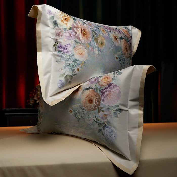 91家纺网 家纺一手货源 找家纺 米多多 2025新款新疆长绒棉数码印花四件套-暗香 暗香-米黄