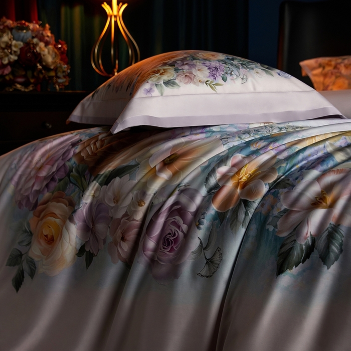 91家纺网 家纺一手货源 找家纺 （总）米多多 2025新款新疆长绒棉数码印花四件套-暗香