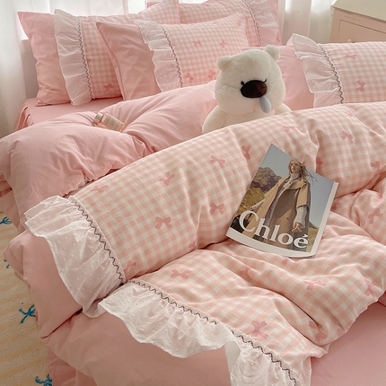 （总）瑞莱 2025冬季新款13372舞动花边全棉四件套系列