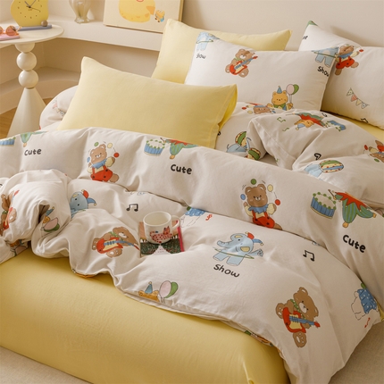 91家纺网 家纺一手货源 找家纺 （总）瑞米家居 2025新款A类全棉儿童双层纱四件套