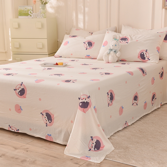 91家纺网 家纺一手货源 找家纺 （总）甜之梦 2025新款针织棉印花单品床单（定制任何尺寸）