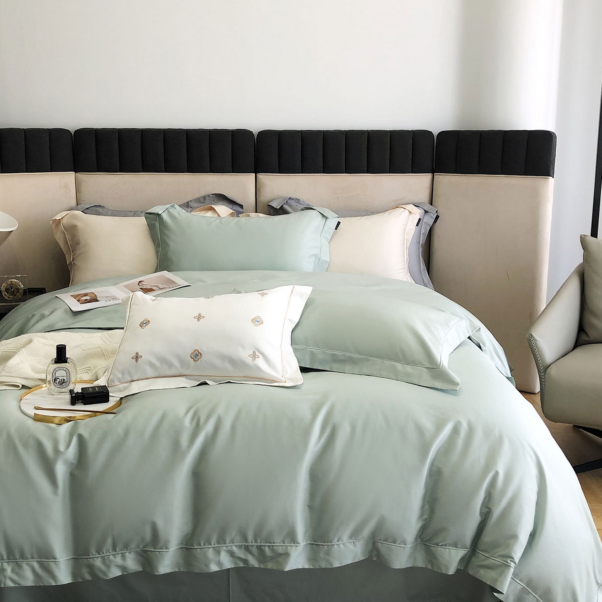 91家纺网 家纺一手货源 找家纺 （总）乐美家纺 2025新款A类100支—简爱系列埋线工艺四件套