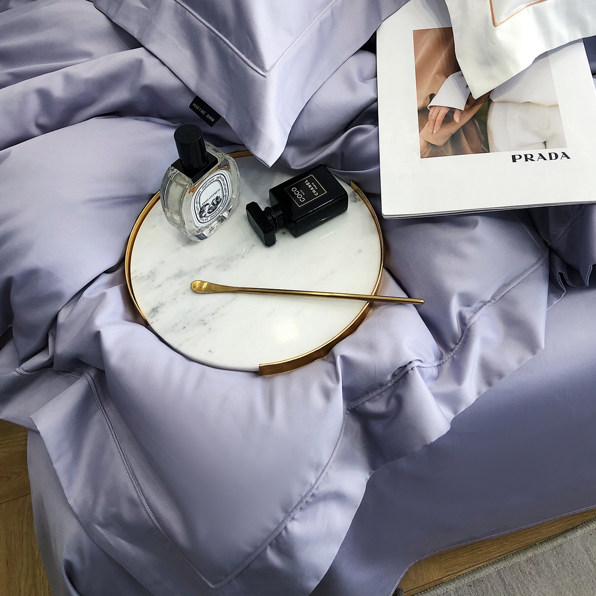 91家纺网 家纺一手货源 找家纺 乐美家纺 2025新款A类100支—简爱系列埋线工艺四件套 梦幻紫