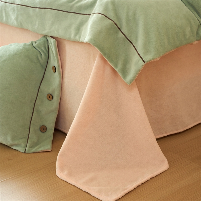 91家纺网 家纺一手货源 找家纺 （总）兰紫橙家纺 2025新款牛奶绒纽扣款四件套