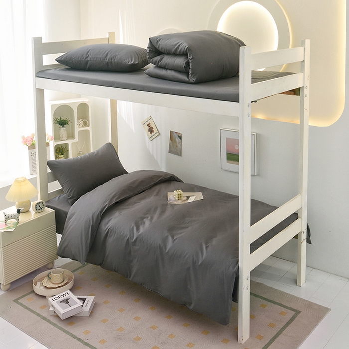 91家纺网 家纺一手货源 找家纺 （总）启优家纺 2025新款13372全棉纯棉学生宿舍上下铺三件套