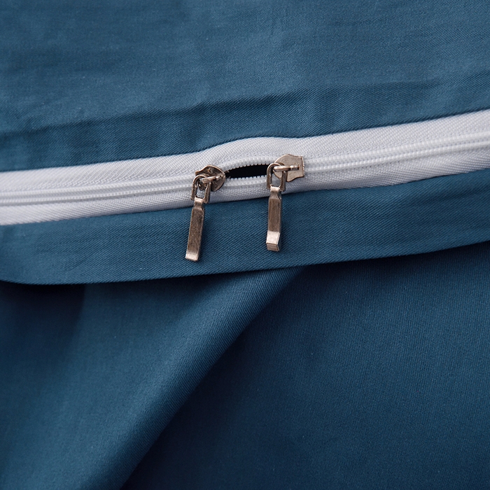 91家纺网 家纺一手货源 找家纺 启优家纺 2025新款13372全棉纯棉学生宿舍上下铺三件套 宝蓝